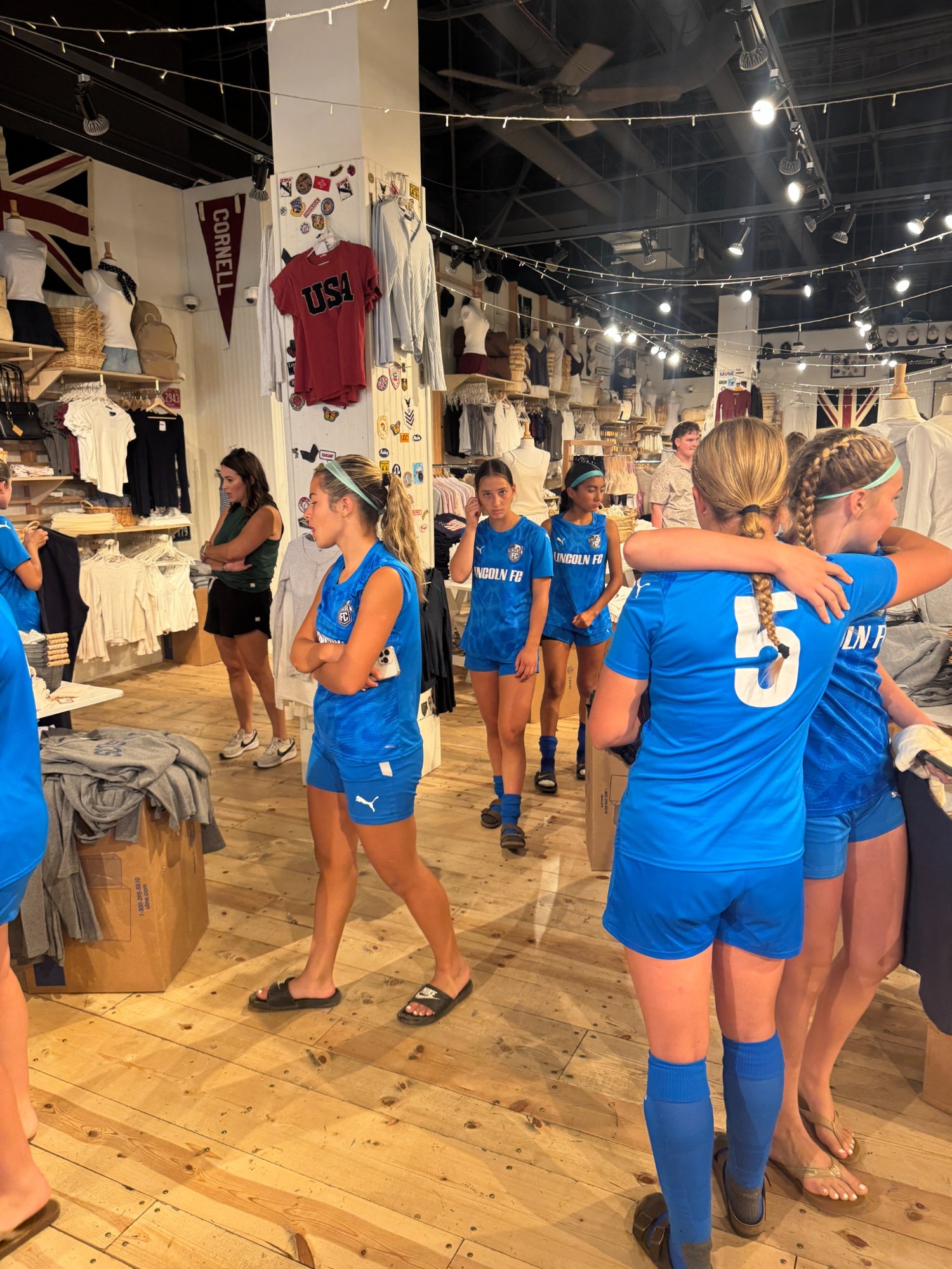 Teammates exploring a shop together